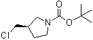 structure of CAS# 1187927-12-3, (3R)-3-(Chloromethyl)-1-pyrrolidinecarboxylic acid 1,1-dimethylethyl ester