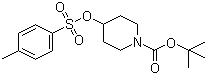 structure of CAS# 118811-07-7, 4-(Toluene-4-sulfonyloxy)piperidine-1-carboxylic acid tert-butyl ester