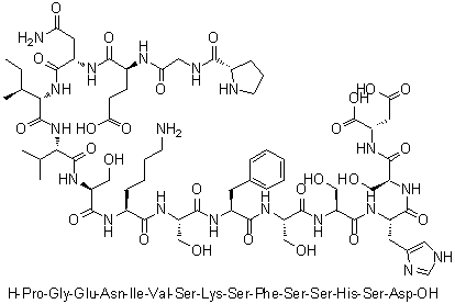 CAS # 1188512-64-2, L-Prolylglycyl-L-alpha-glutamyl-L-asparaginyl-L-isoleucyl-L-valyl-L-seryl-L-lysyl-L-seryl-L-phenylalanyl-L-seryl-L-seryl-L-histidyl-L-seryl-L-aspartic acid