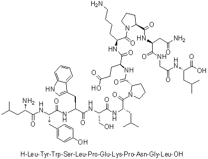 CAS 登录号：1188513-23-6, L-亮氨酰-L-酪氨酰-L-色氨酰-L-丝氨酰-L-亮氨酰-L-脯氨酰-L-alpha-谷氨酰-L-赖氨酰-L-脯氨酰-L-天冬氨酰胺酰甘氨酰-L-亮氨酸