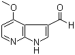 structure of CAS# 1190314-48-7, 4-Methoxy-1H-pyrrolo[2,3-b]pyridine-3-carboxaldehyde