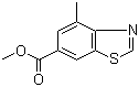 structure of CAS# 1190320-40-1, 4-Methyl-6-Benzothiazolecarboxylic acid methyl ester