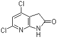 structure of CAS# 1190322-13-4, 4,6-二氯-1,3-二氢-2H-吡咯并[2,3-b]吡啶-2-酮