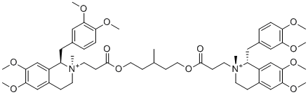 CAS # 1193104-79-8, Cisatracurium EP Impurity K, (1R,2R,1'R,2'R)-2,2'-{(3-Methylpentane-1,5-diyl)bis[oxy(3-oxopropane-3,1-diyl)]}bis{1-[(3,4-dimethoxyphenyl)methyl]-6,7-dimethoxy-2-methyl-1,2,3,4-tetrahydroisoquinolin-2-ium}