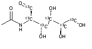structure of CAS# 1194446-34-8, 2-乙酰氨基-2-脱氧-D-(13C6)吡喃葡萄糖