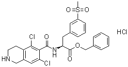 structure of CAS# 1194550-65-6, N-[(5,7-Dichloro-1,2,3,4-tetrahydro-6-isoquinolinyl)carbonyl]-3-(methylsulfonyl)-L-phenylalanine phenylmethyl ester hydrochloride (1:1)