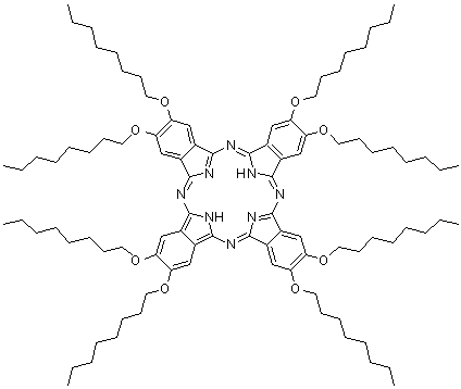 structure of CAS# 119457-81-7, 2,3,9,10,16,17,23,24-八(辛氧基)-29H,31H-酞菁