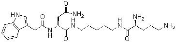 CAS 登录号：119613-54-6, (2S)-N1-[5-[[(2S)-2,5-二氨基-1-氧代戊基]氨基]戊基]-2-[(1H-吲哚-3-基乙酰基)氨基]丁二酰胺