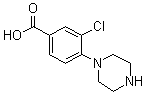 structure of CAS# 1197193-06-8, 3-氯-4-(哌嗪-1-基)苯甲酸