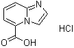 structure of CAS# 1198283-55-4, Imidazo[1,2-a]pyridine-5-carboxylic acid hydrochloride (1:1)
