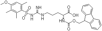 structure of CAS# 120075-24-3, N-Fmoc-N'-(4-甲氧基-2,3,6-三甲基苯磺酰基)-D-精氨酸