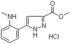 structure of CAS# 1204580-90-4, 5-[2-(Methylamino)phenyl]-1H-pyrazole-3-carboxylic acid methyl ester hydrochloride
