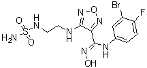 structure of CAS# 1204669-58-8, [C(Z)]-4-[[2-[(氨基磺酰基)氨基]乙基]氨基]-N-(3-溴-4-氟苯基)-N'-羟基-1,2,5-恶二唑-3-甲脒