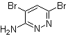 structure of CAS# 1206487-35-5, 4,6-Dibromo-3-pyridazinamine