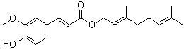 structure of CAS# 1206615-69-1, (2E)-3-(4-羟基-3-甲氧基苯基)-2-丙烯酸 (2E)-3,7-二甲基-2,6-辛二烯-1-基酯
