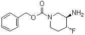 structure of CAS# 1207853-15-3, (3R,4R)-rel-3-氨基-4-氟-1-哌啶羧酸苄酯