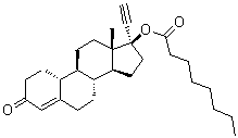 CAS # 120793-85-3, 17-Hydroxy-19-nor-17alpha-pregn-4-en-20-yn-3-one octanoate