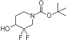 structure of CAS# 1209780-71-1, 3,3-二氟-4-羟基-1-哌啶羧酸叔丁酯