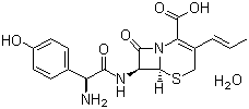 CAS # 121123-17-9, Cefprozil hydrate, (6R,7R)-7-[[(2R)-2-Amino-2-(4-hydroxyphenyl)acetyl]amino]-8-oxo-3-[(E)-prop-1-enyl]-5-thia-1-azabicyclo[4.2.0]oct-2-ene-2-carboxylic acid hydrate