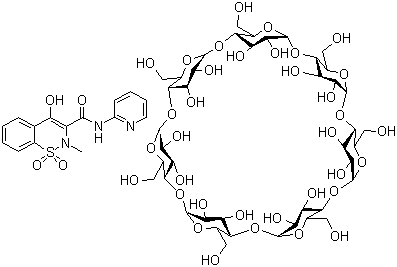 CAS # 121696-62-6, Piroxicam beta-cyclodextrin, beta-Cyclodextrin, compd. with 4-hydroxy-2-methyl-N-2-pyridinyl-2H-1,2-benzothiazine-3-carboxamide 1,1-dioxide