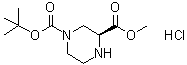 structure of CAS# 1217702-80-1, (3S)-1,3-哌嗪二甲酸 1-叔丁酯 3-甲酯盐酸盐
