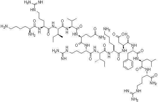 CAS 登录号：1218951-51-9, L-赖氨酰-L-精氨酰-L-异亮氨酰-L-缬氨酰-L-谷氨酰胺酰-L-精氨酰-L-异亮氨酰-L-赖氨酰-L-alpha-天冬氨酰-L-苯丙氨酰-L-亮氨酰-L-精氨酰胺