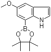 CAS # 1219637-79-2, 5-Methoxy-1H-indole-7-boronic acid pinacol ester, 5-Methoxy-7-(4,4,5,5-tetramethyl-1,3,2-dioxaborolan-2-yl)-1H-indole