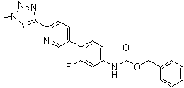 CAS # 1220910-89-3, N-[3-Fluoro-4-[6-(2-methyl-2H-tetrazol-5-yl)-3-pyridinyl]phenyl]carbamic acid phenylmethyl ester