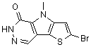 structure of CAS# 1221186-56-6, 2-Bromo-4,6-dihydro-4-methyl-5H-thieno[2',3':4,5]pyrrolo[2,3-d]pyridazin-5-one