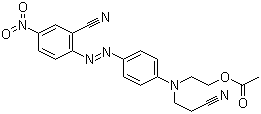 CAS 登录号：12223-39-1, 分散红 72, 2-[[4-[(2-氰基-4-硝基苯基)偶氮]苯基](2-氰乙基)氨基]乙基乙酸酯