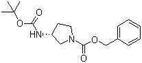 structure of CAS# 122536-75-8, (R)-1-Cbz-3-Boc-Aminopyrrolidine