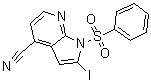 structure of CAS# 1227270-55-4, 2-碘-1-(苯磺酰基)-1H-吡咯并[2,3-b]吡啶-4-甲腈