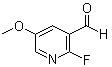 structure of CAS# 1227597-35-4, 2-Fluoro-5-methoxy-3-pyridinecarboxaldehyde