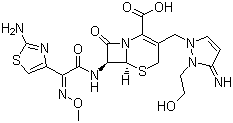 CAS # 122841-10-5, Cefoselis, (6R,7R)-7-[[(2Z)-2-(2-Amino-1,3-thiazol-4-yl)-2-methoxyiminoacetyl]amino]-3-[[2-(2-hydroxyethyl)-3-iminopyrazol-1-yl]methyl]-8-oxo-5-thia-1-azabicyclo[4.2.0]oct-2-ene-2-carboxylic acid