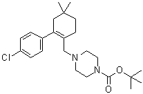 structure of CAS# 1228780-71-9, tert-Butyl 4-[[2-(4-chlorophenyl)-4,4-dimethylcyclohex-1-enyl]methyl]piperazine-1-carboxylate