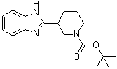 structure of CAS# 1229000-10-5, 3-(苯并咪唑-2-基)哌啶-1-羧酸叔丁酯