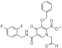 structure of CAS# 1229006-25-0, 5-[[[(2,4-二氟苯基)甲基]氨基]羰基]-1-(2-氧代乙基)-4-氧代-3-苄氧基-1,4-二氢-2-吡啶羧酸甲酯