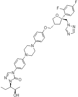 CAS # 1229428-89-0, 4-(4-(4-(4-(((3R,5S)-5-((1H-1,2,4-Triazol-1-yl)methyl)-5-(2,4-difluorophenyl)tetrahydrofuran-3-yl)methoxy)phenyl)piperazin-1-yl)phenyl)-1-((2R,3R)-2-hydroxypentan-3-yl)-1H-1,2,4-triazol-5(4H)-one