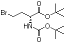 structure of CAS# 123004-74-0, (R)-4-Bromo-2-[[(tert-butoxy)carbonyl]amino]butanoic acid tert-butyl ester