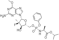 CAS # 1231747-08-2, PSI 353661, N-[[P(S),2'R]-2'-Deoxy-2'-fluoro-2'-methyl-6-O-methyl-P-phenyl-5'-guanylyl]-L-alanine 1-methylethyl ester