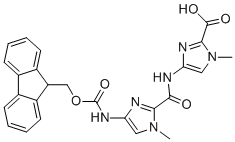 CAS # 1238707-08-8, 1-Methyl-4-[[[1-methyl-4-[(9H-fluorene-9-ylmethoxycarbonyl)amino]-1H-imidazole-2-yl]carbonyl]amino]-1H-imidazole-2-carboxylic acid