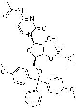 structure of CAS# 123956-65-0, N-乙酰基-5'-O-[二(4-甲氧基苯基)苯基甲基]-3'-O-[(叔丁基)二甲基硅烷基]胞苷