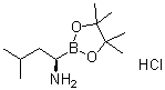 structure of CAS# 1243174-57-3, (R)-1-Amino-3-methylbutan-1-boronic acid pinacol ester hydrochloride
