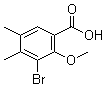 structure of CAS# 1245532-88-0, 3-Bromo-2-methoxy-4,5-dimethylbenzoic acid