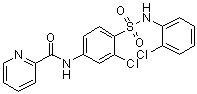 structure of CAS# 1246086-78-1, N-[3-氯-4-[[(2-氯苯基)氨基]磺酰基]苯基]-2-吡啶甲酰胺