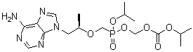 structure of CAS# 1246812-40-7, (8R)-9-(6-氨基-9H-嘌呤-9-基)-8-甲基-5-(1-甲基乙氧基)-2,4,7-三氧杂-5-磷杂壬酸异丙酯 5-氧化物