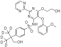 CAS 登录号：1246817-57-1, 4-[1,1,1,3,3,3-六氘-2-(羟基甲基)丙烷-2-基]-N-[6-(2-羟基乙氧基)-5-(2-甲氧基苯氧基)-2-嘧啶-2-基嘧啶-4-基]苯磺酰胺
