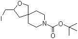 structure of CAS# 1250998-93-6, 3-(Iodomethyl)-2-oxa-8-azaspiro[4.5]decane-8-carboxylic acid tert-butyl ester