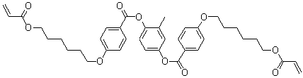 structure of CAS# 125248-71-7, 1,4-Di[4-(6-acryloyloxyhexyloxy)benzoyloxy]-2-methylbenzene