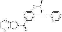 structure of CAS# 1253291-12-1, [4-(二氟甲氧基)-3-[2-(2-吡啶基)乙炔基]苯基](5,7-二氢-6H-吡咯并[3,4-b]吡啶-6-基)甲酮